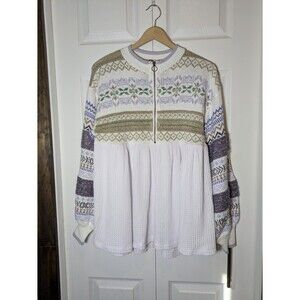 Free People NWOT Cozy Cottage Thermal Sweater - Small -